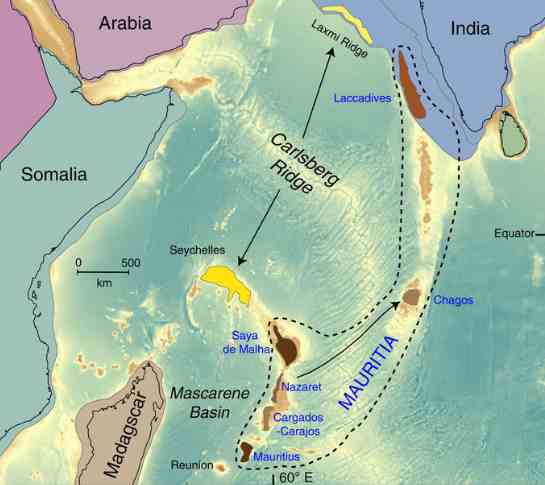 Mapa pokazująca w przybliżeniu położenie Mauritii. Fot. University of the Witwatersrand 