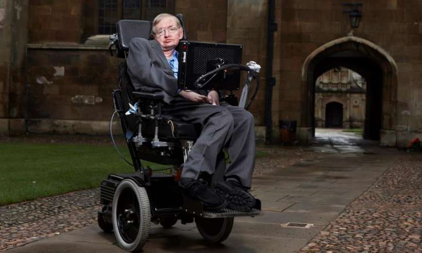 Stephen Hawking na wózku inwalidzkim