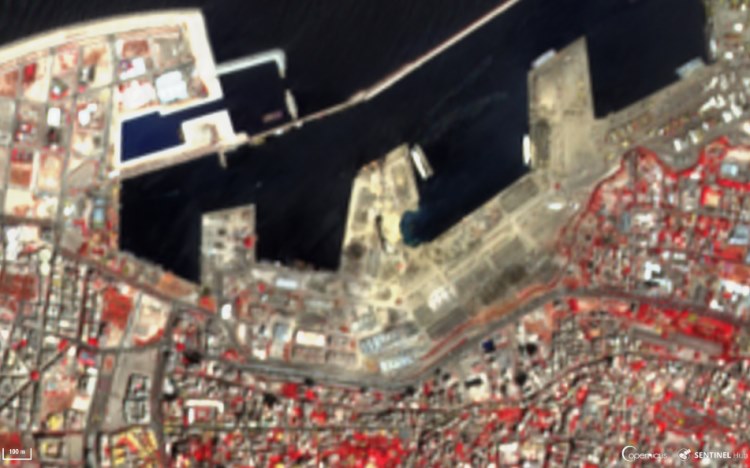 Eksplozja w Bejrucie okiem satelity Sentinel