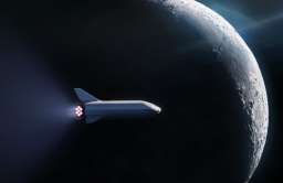 Wizualizacja rakiety BFR na orbicie Księżyca