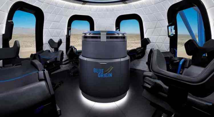 Wnętrze kapsuły załogowej Blue Origin