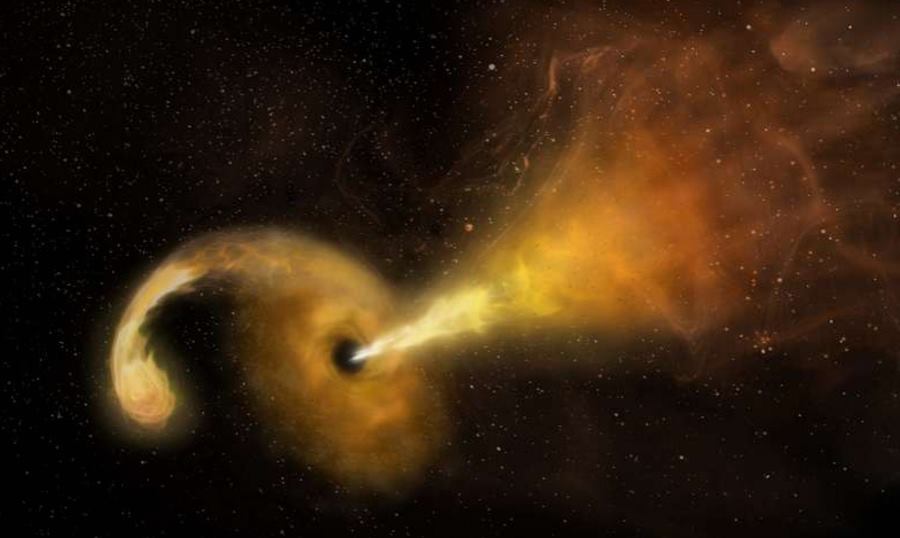 Czarna dziura pochłaniająca gwiazdę