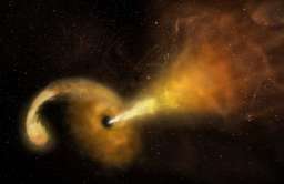 Czarna dziura pochłaniająca gwiazdę