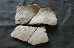 Fragmenty ceramiki  nieznanej, starożytnej kultury