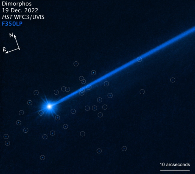 Kolejne następstwa misji DART. Hubble pokazał rozległe pole gruzu rozrzucone wokół asteroidy