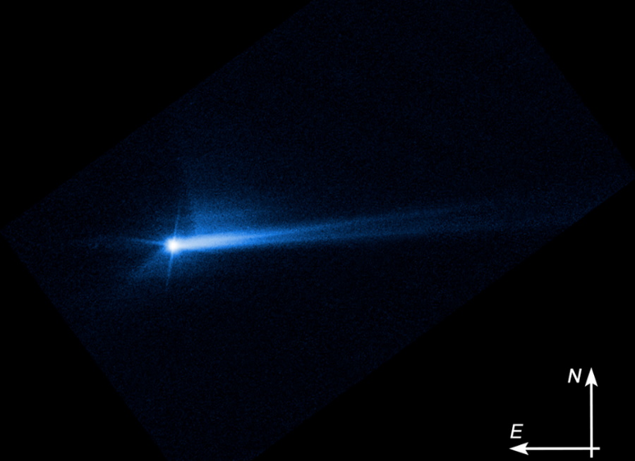 Kolejne następstwa misji DART. Hubble pokazał rozległe pole gruzu rozrzucone wokół asteroidy
