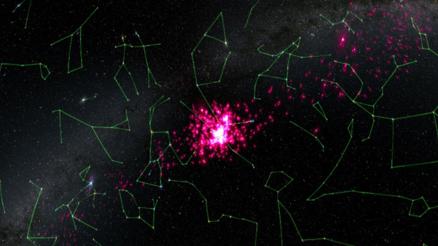 Najbliższa Ziemi gromada gwiazd rozrywana przez niewidoczną strukturę