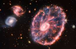 JWST ujawnia szczegóły spowitej pyłem galaktyki Koło Wozu