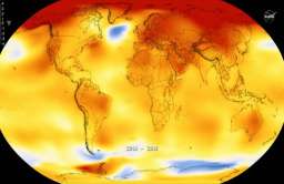 Mapa globalnych temperatur za 2018 rok