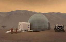 Wizualizacja bazy na Marsie w kształcie igloo