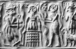 Płaskorzeźba przedstawiająca sumeryjskich bogów