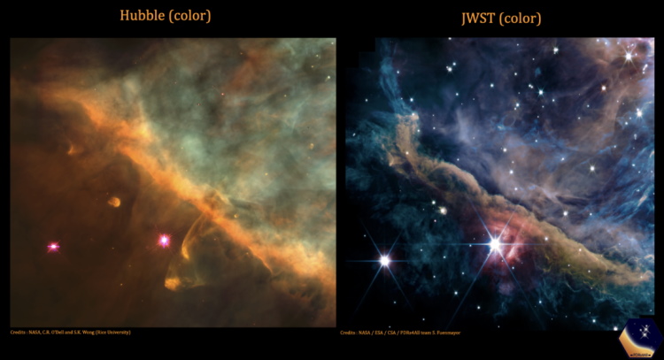 Szczegółowe obrazy Mgławicy Oriona wykonane przez JWST
