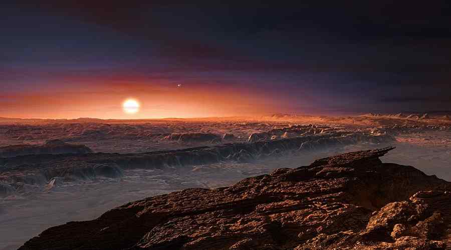 Wizja artystyczna powierzchni planety Proxima Centauri b