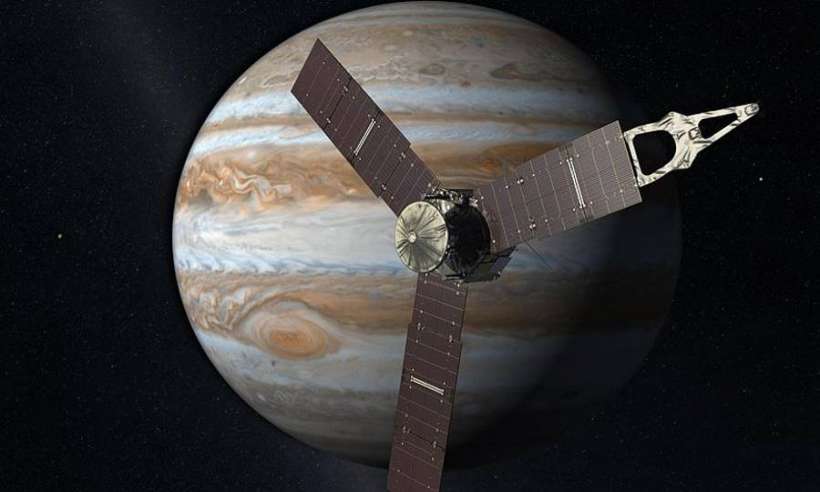 Sonda Juno na tle planety Jowisz
